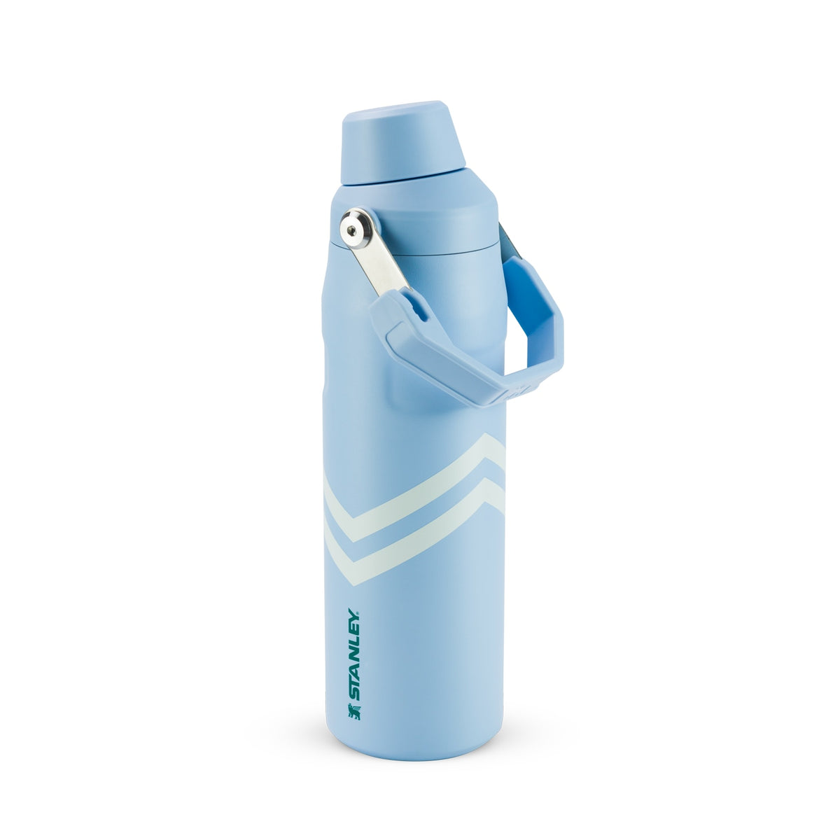 Garrafa Térmica Stanley Aerolight™ Fast Flow 710 ml Cornflower Chevron, vista frontal com tampa fechada, foto 137 de 141