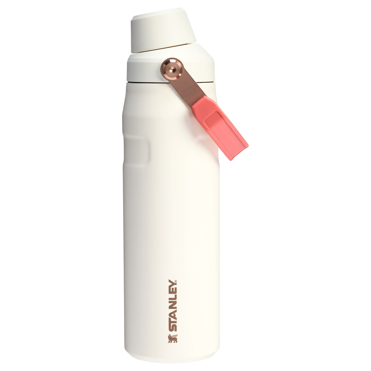 Garrafa Térmica Stanley Aerolight™ Fast Flow 710 ml Cream Rose Gold, vista frontal com tampa fechada