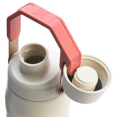 Garrafa Térmica Stanley Aerolight™ Fast Flow 710 ml Cream Rose Gold, com a tampa aberta