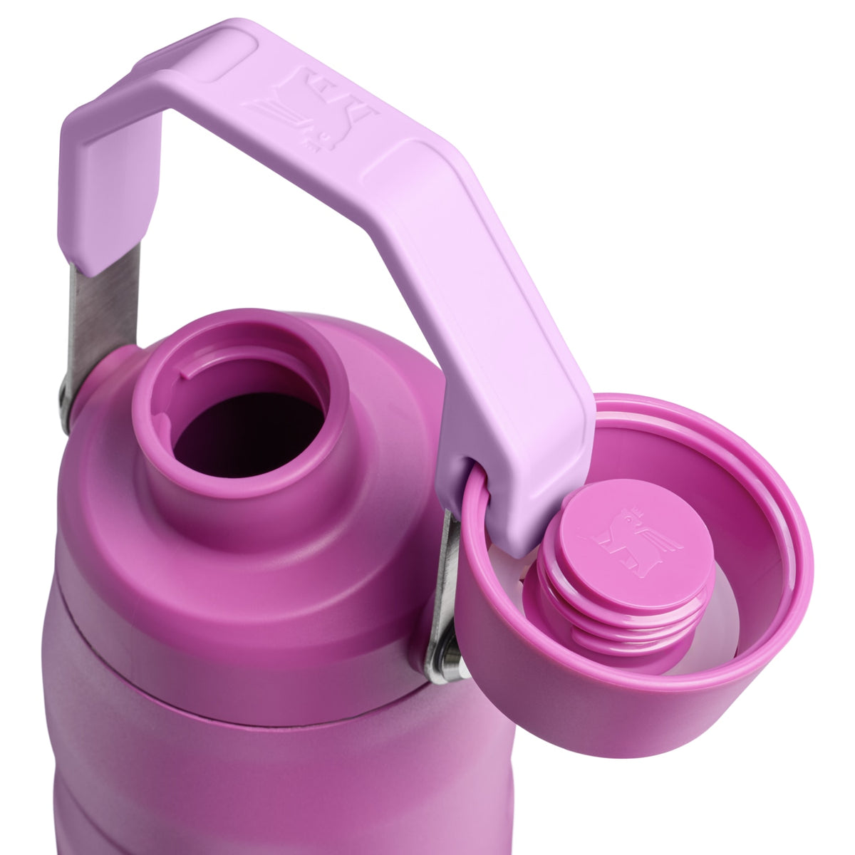 Garrafa Térmica Stanley Aerolight™ Fast Flow 710 ml Dark Blossom, com a tampa aberta