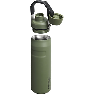 Garrafa Térmica Stanley Aerolight™ Fast Flow 710 ml Dried Pine, com a tampa aberta