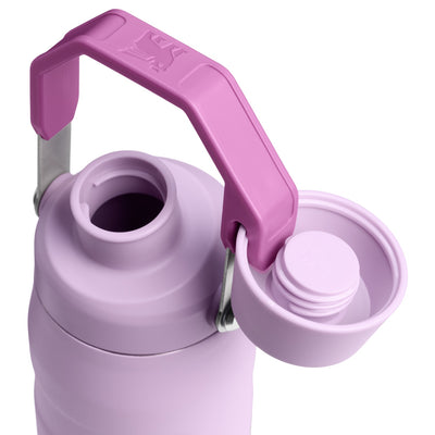 Garrafa Térmica Stanley Aerolight™ Fast Flow 710 ml Soft Orchid, com a tampa aberta