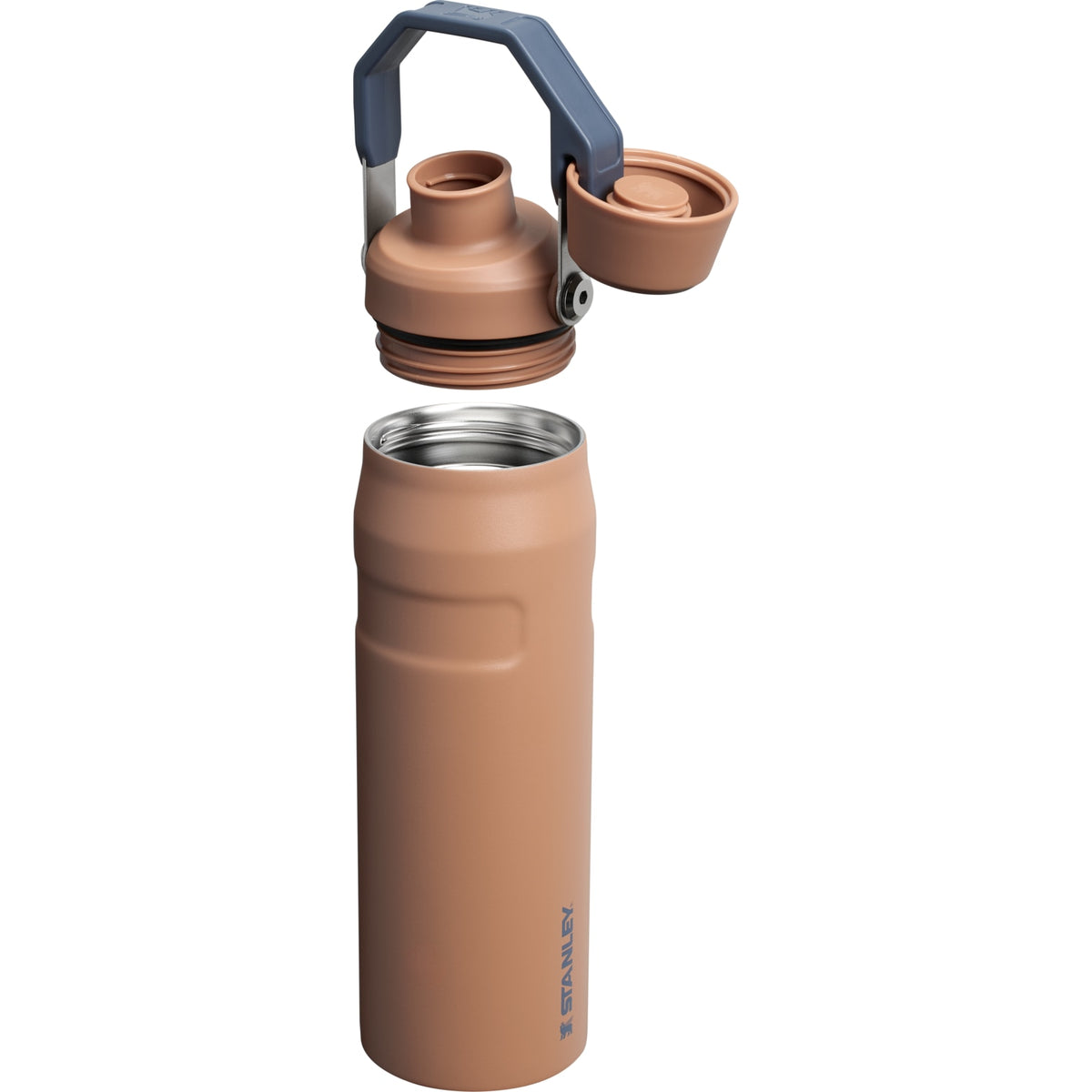 Garrafa Térmica Stanley Aerolight™ Fast Flow 710 ml Toast, com a tampa aberta