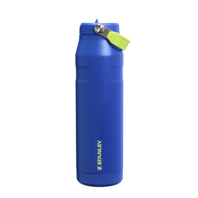 Garrafa Térmica Stanley Aerolight™ Flip Straw 1,1 L Cobalt Chartreuse, vista frontal com tampa fechada