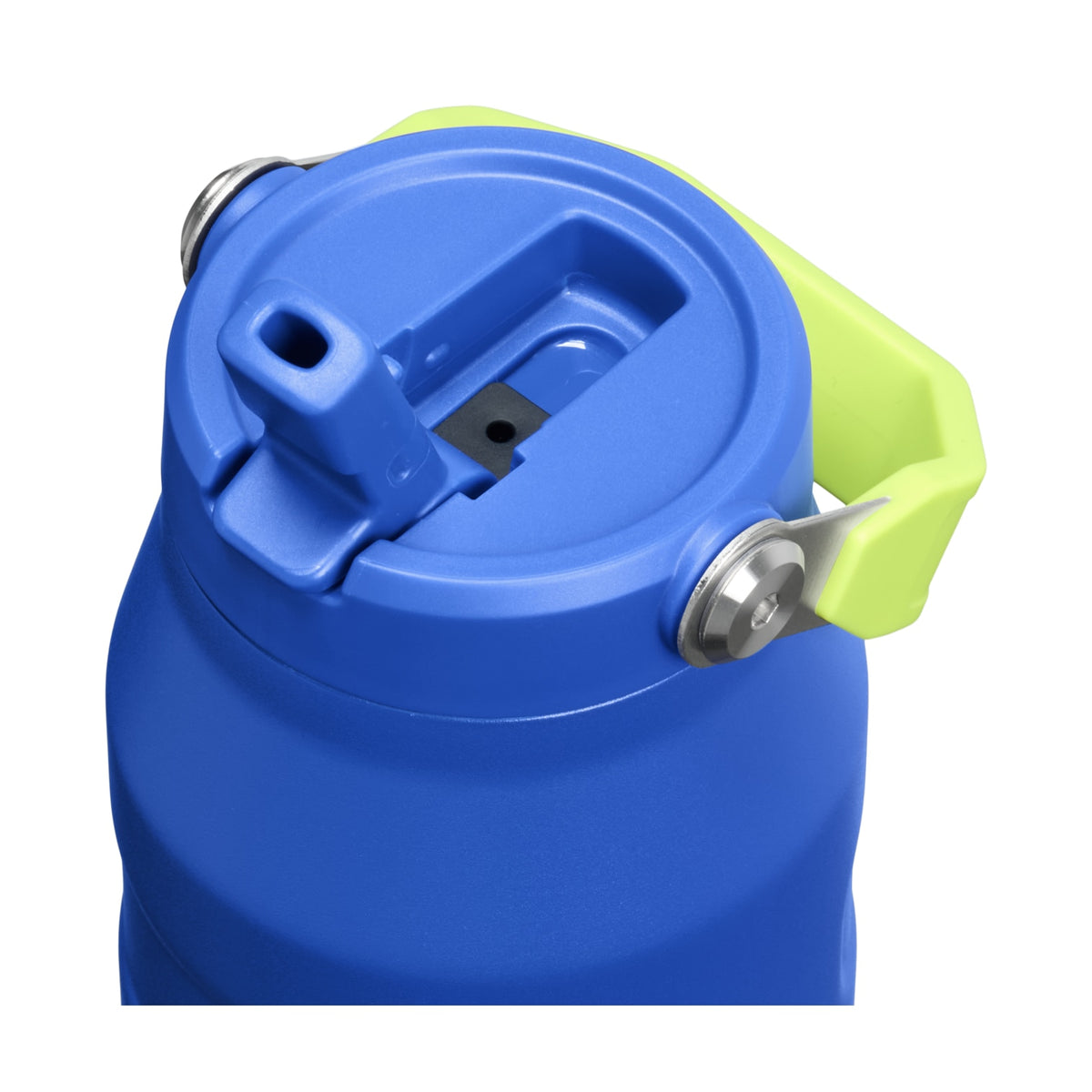 Garrafa Térmica Stanley Aerolight™ Flip Straw 1,1 L Cobalt Chartreuse, vista de cima com tampa fechada