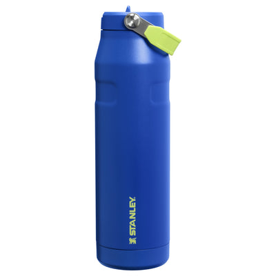 Garrafa Térmica Stanley Aerolight™ Flip Straw 1,1 L Cobalt Chartreuse, vista frontal com tampa fechada, foto 22 de 45
