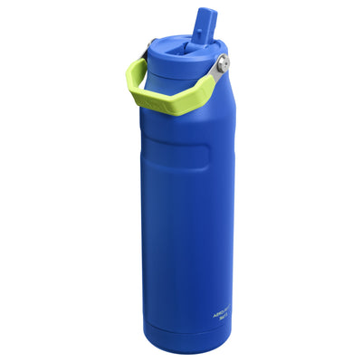Garrafa Térmica Stanley Aerolight™ Flip Straw 1,1 L Cobalt Chartreuse, vista frontal com tampa fechada, foto 23 de 45