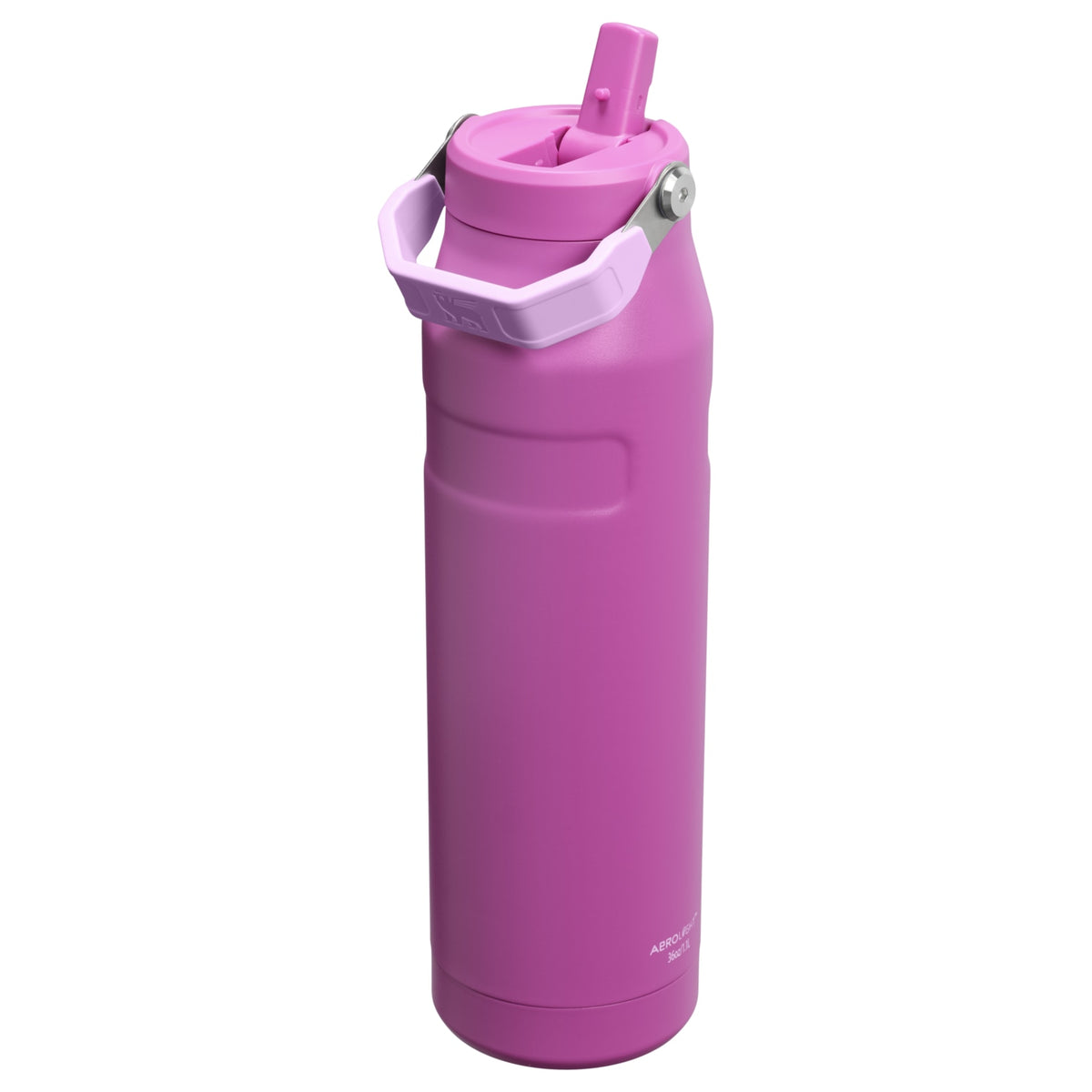 Garrafa Térmica Stanley Aerolight™ Flip Straw 1,1 L Dark Blossom, com a tampa aberta