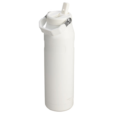 Garrafa Térmica Stanley Aerolight™ Flip Straw 1,1 L Frost, com a tampa aberta