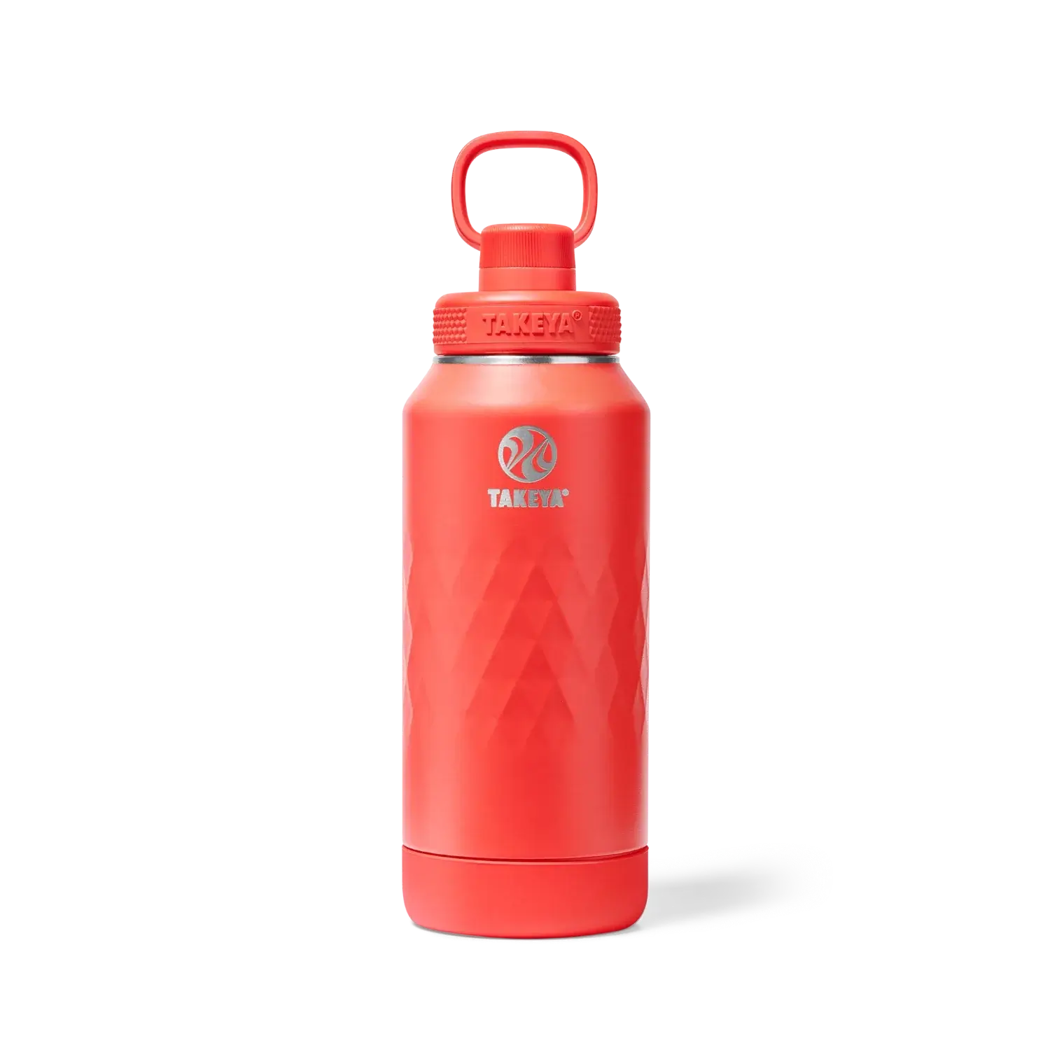 Garrafa Térmica Takeya 950ml Spout Lid Sport vermelha para bebidas quentes e frias, ideal para treinos e aventuras.