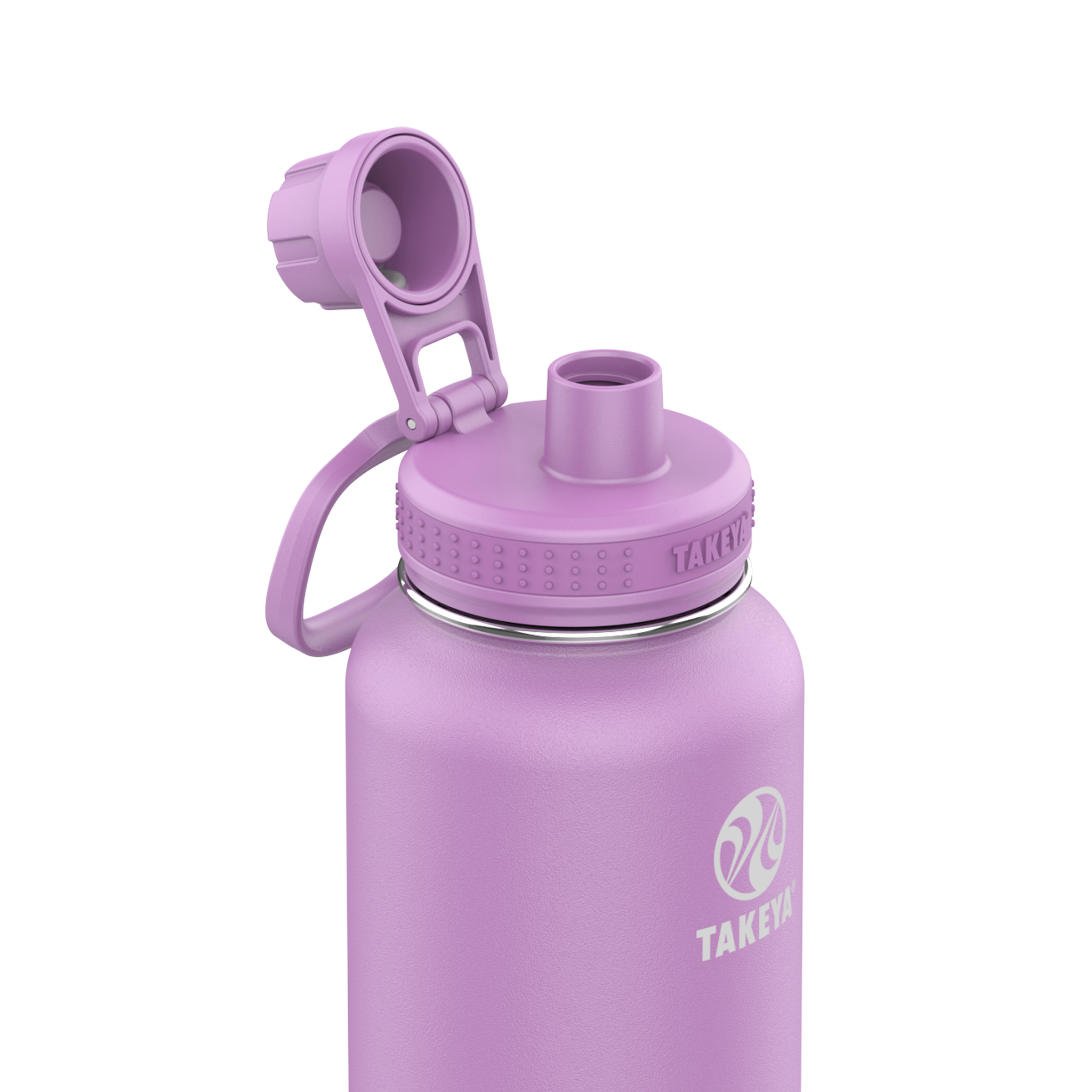 Garrafa Térmica Takeya Actives 946ml em cor lilás com tampa rosqueável para manter bebidas geladas e frescas por muito tempo.