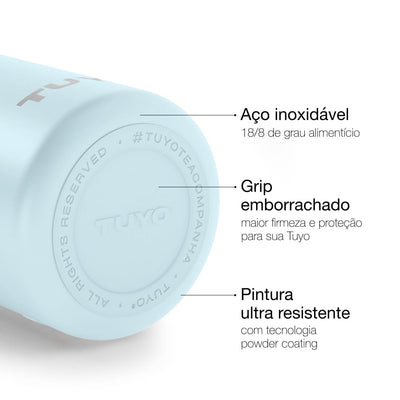 Garrafa Térmica Tuyo 1000 ml Azul Névoa, infográfico com as características, foto 45 de 92
