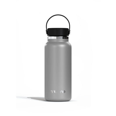 Garrafa Térmica Tuyo 1000 ml Grafite, vista frontal com tampa fechada