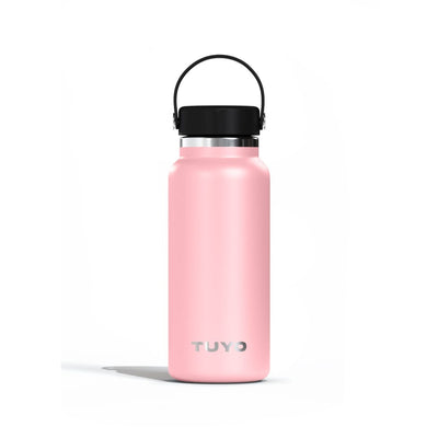Garrafa Térmica Tuyo 1000 ml Rosa bebê, vista frontal com tampa fechada
