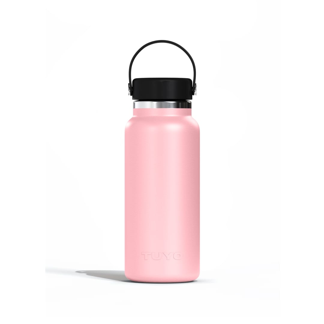 Garrafa Térmica Tuyo 1000 ml Rosa bebê, vista frontal com tampa fechada, foto 47 de 92