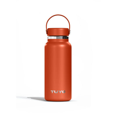 Garrafa Térmica Tuyo 1000 ml Terracota, vista frontal com tampa fechada