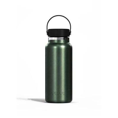 Garrafa Térmica Tuyo 1000 ml Verde Metálico, vista frontal com tampa fechada, foto 82 de 92