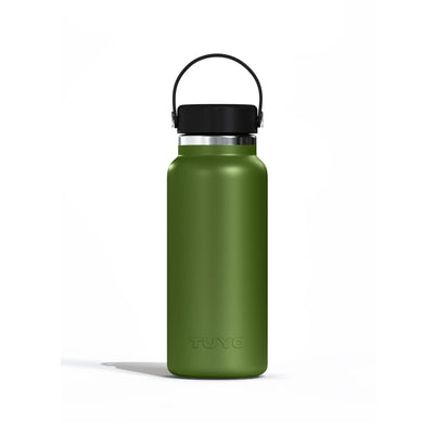 Garrafa Térmica Tuyo 1000 ml Verde Militar, vista frontal com tampa fechada, foto 32 de 92