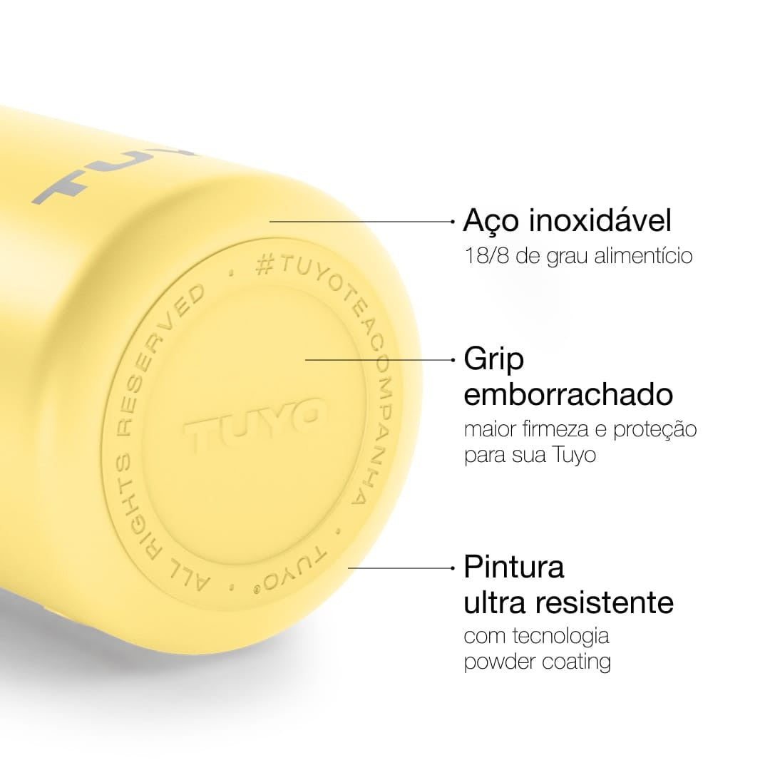 Garrafa Térmica Tuyo 1200 ml Amarelo Manteiga, infográfico com as características, foto 65 de 92