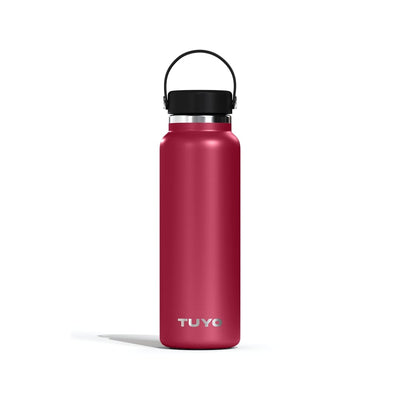 Garrafa Térmica Tuyo 1200 ml Bordô, vista frontal com tampa fechada