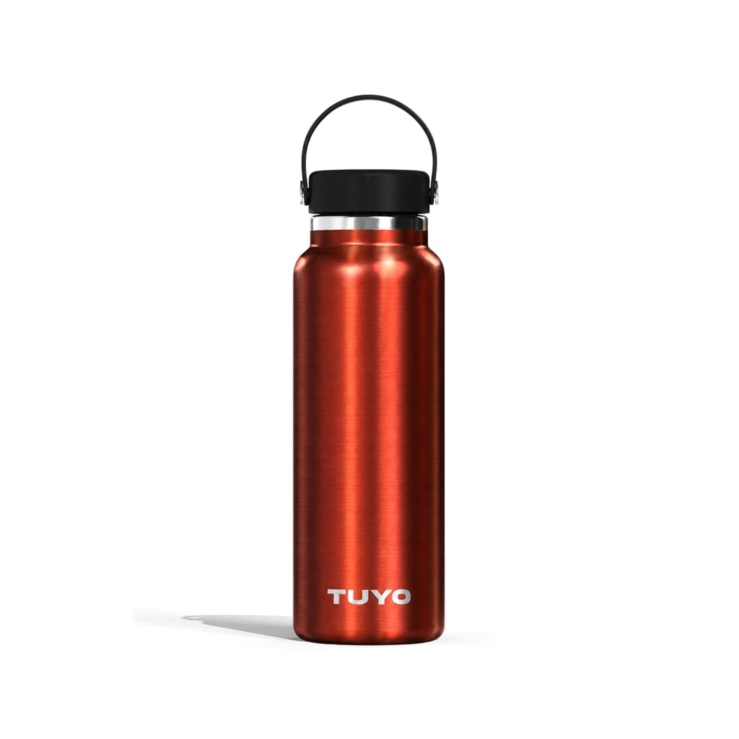 Garrafa Térmica Tuyo 1200 ml Ferrugem Metálico, vista frontal com tampa fechada