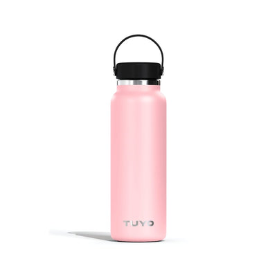 Garrafa Térmica Tuyo 1200 ml Rosa bebê, vista frontal com tampa fechada