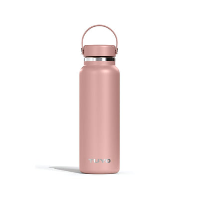 Garrafa Térmica Tuyo 1200 ml Rosa Taupe, vista frontal com tampa fechada
