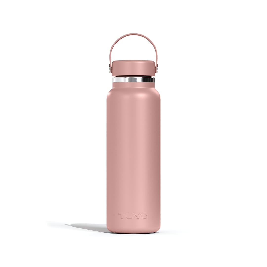 Garrafa Térmica Tuyo 1200 ml Rosa Taupe, vista frontal com tampa fechada, foto 7 de 92