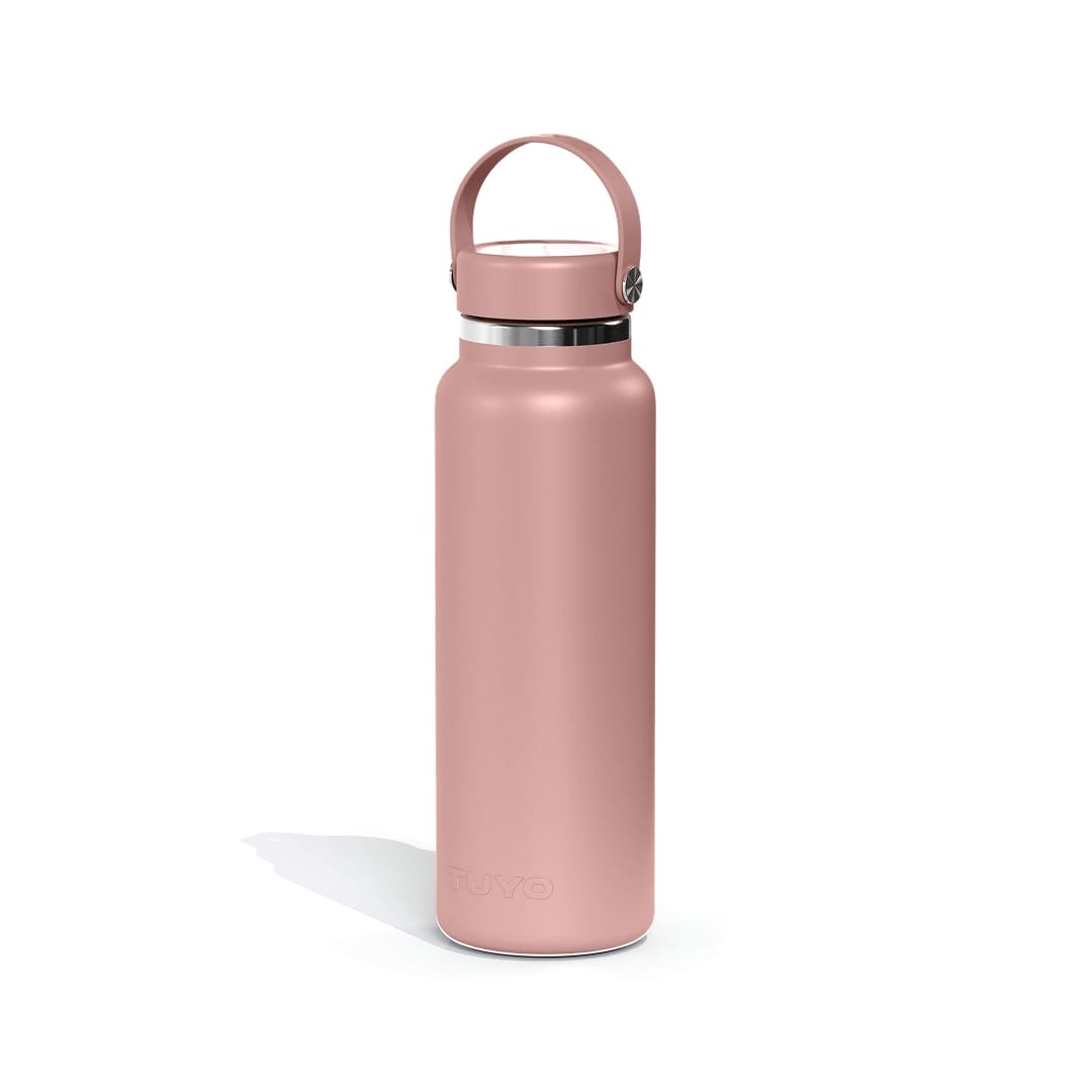 Garrafa Térmica Tuyo 1200 ml Rosa Taupe, vista frontal com tampa fechada, foto 8 de 92