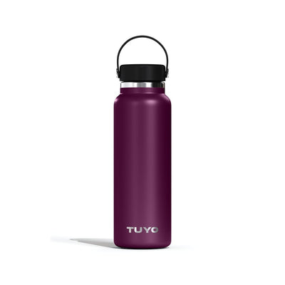 Garrafa Térmica Tuyo 1200 ml Roxa, vista frontal com tampa fechada