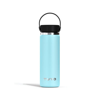 Garrafa Térmica Tuyo 600 ml Azul bebê, vista frontal com tampa fechada