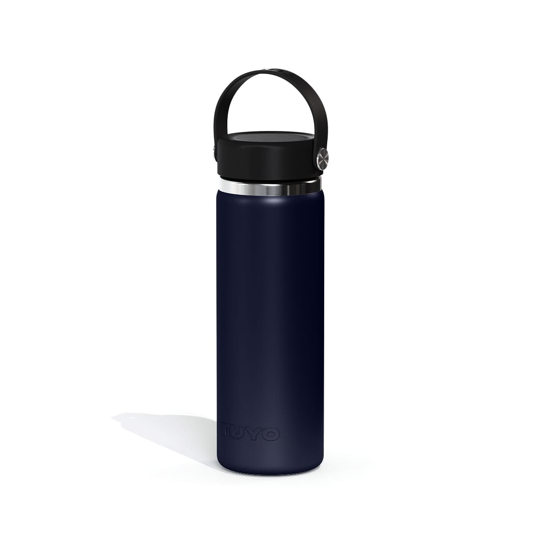 Garrafa Térmica Tuyo 600 ml Azul Marinho, vista frontal com tampa fechada, foto 18 de 87