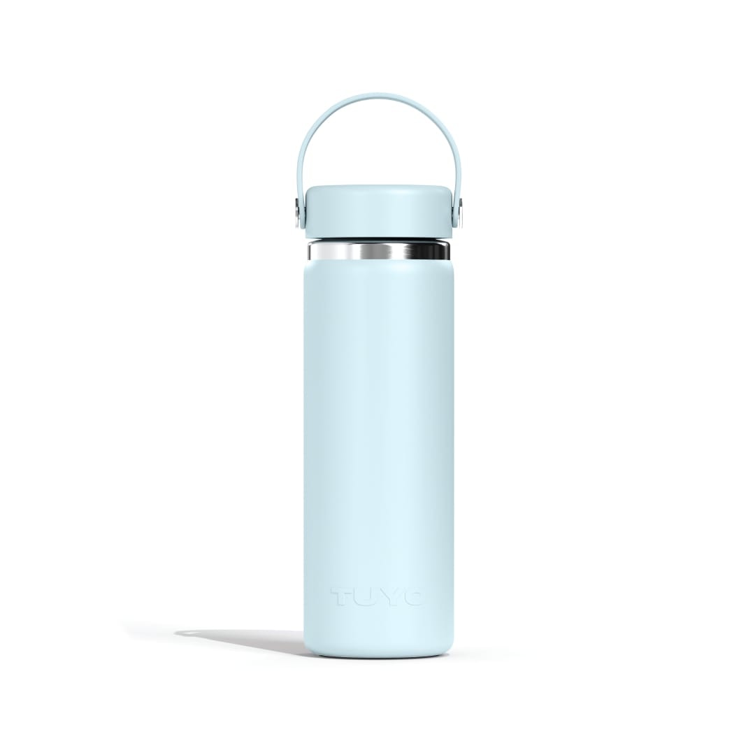 Garrafa Térmica Tuyo 600 ml Azul Névoa, vista frontal com tampa fechada, foto 42 de 87