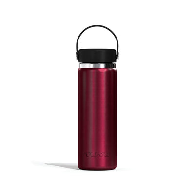 Garrafa Térmica Tuyo 600 ml Bordô Metálico, vista frontal com tampa fechada, foto 77 de 87