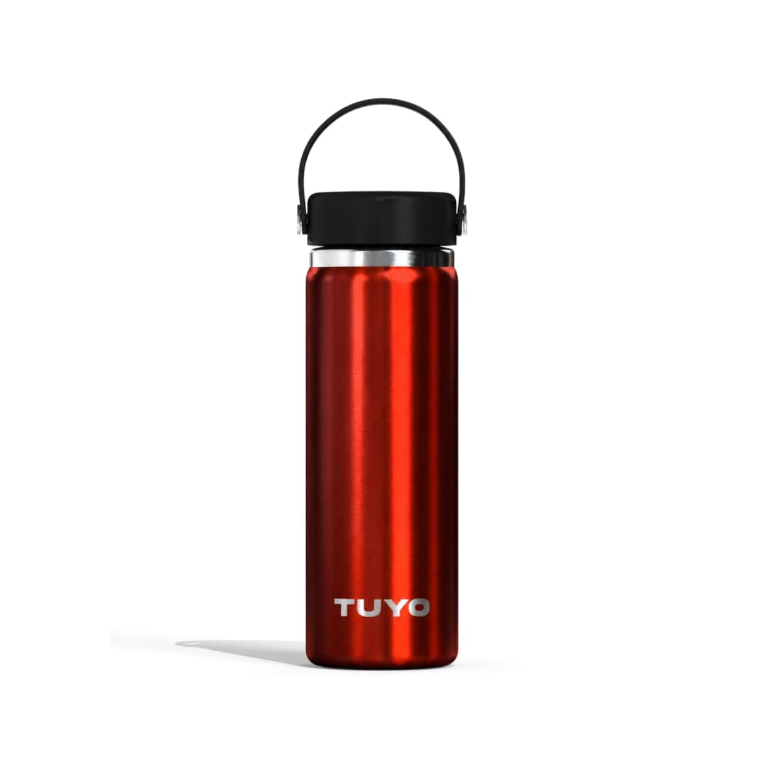 Garrafa Térmica Tuyo 600 ml Ferrugem Metálico, vista frontal com tampa fechada