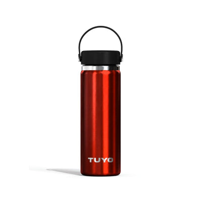 Garrafa Térmica Tuyo 600 ml Ferrugem Metálico, vista frontal com tampa fechada