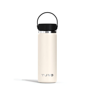 Garrafa Térmica Tuyo 600 ml Off White, vista frontal com tampa fechada