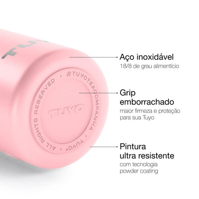 Garrafa Térmica Tuyo 600 ml Rosa bebê, infográfico com as características, foto 50 de 87