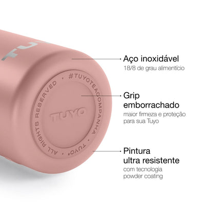 Garrafa Térmica Tuyo 600 ml Rosa Taupe, infográfico com as características, foto 10 de 87