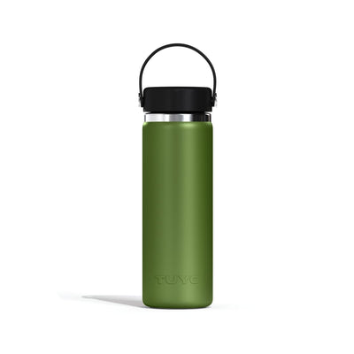 Garrafa Térmica Tuyo 600 ml Verde Militar, vista frontal com tampa fechada, foto 32 de 87