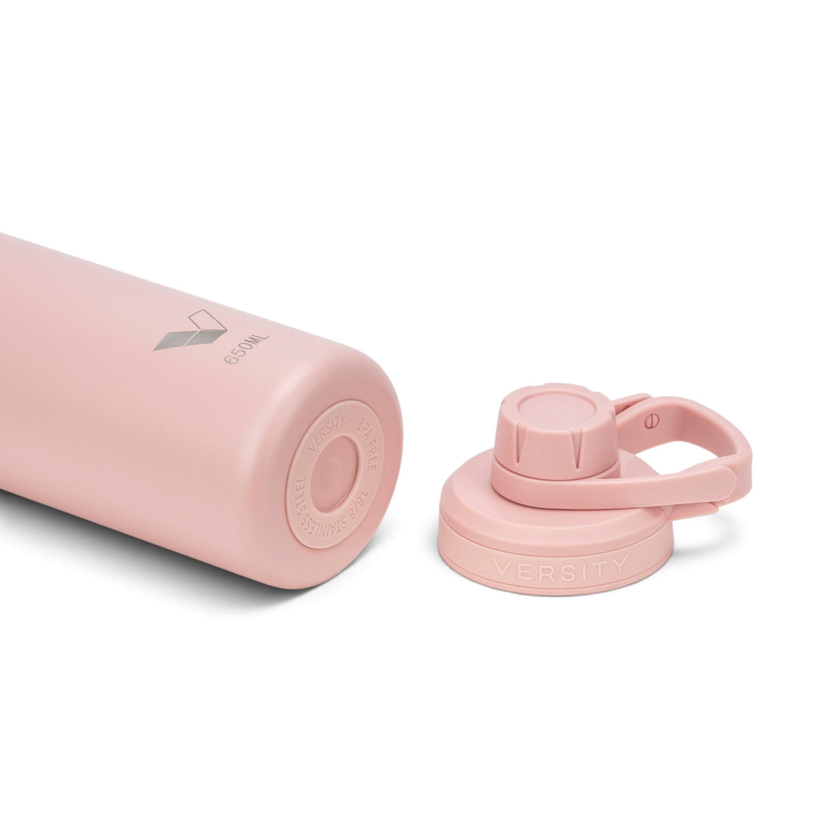 Garrafa Térmica Versity ColdKeeper 650 ml Rose, vista da base com tampa fechada