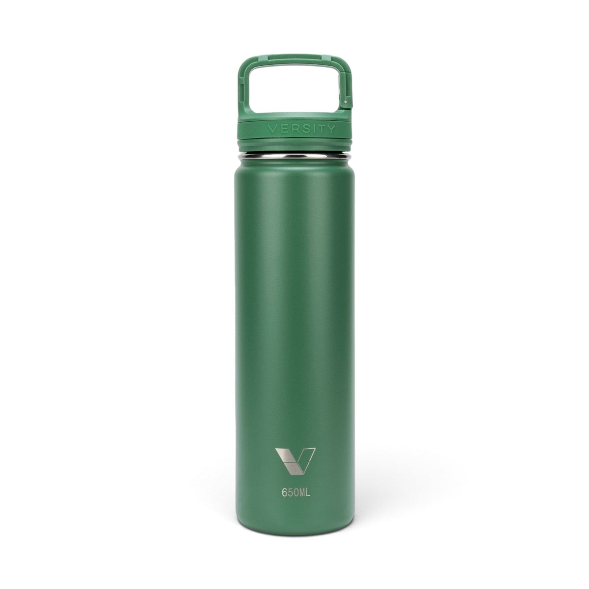 Garrafa Térmica Versity ColdKeeper 650 ml Verde, vista frontal com tampa fechada