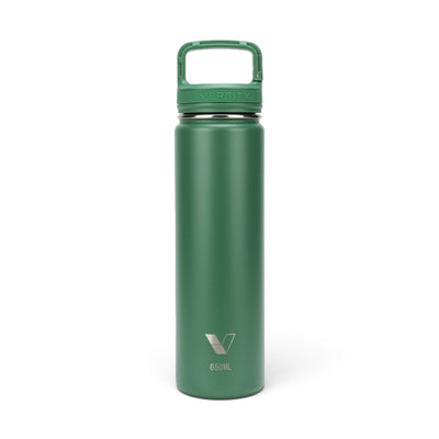 Garrafa Térmica Versity ColdKeeper 650 ml Verde, vista frontal com tampa fechada