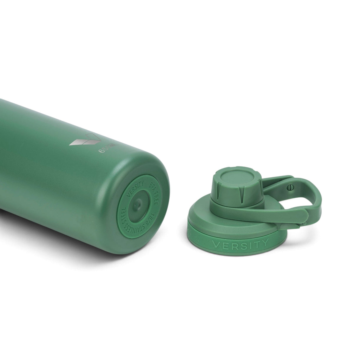 Garrafa Térmica Versity ColdKeeper 650 ml Verde, kit com os itens juntos, tampa fechada