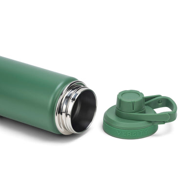 Garrafa Térmica Versity ColdKeeper 650 ml Verde, com a tampa aberta