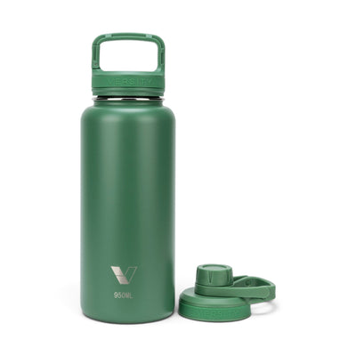 Garrafa Térmica Versity ColdKeeper 950 ml Verde, vista frontal com tampa fechada