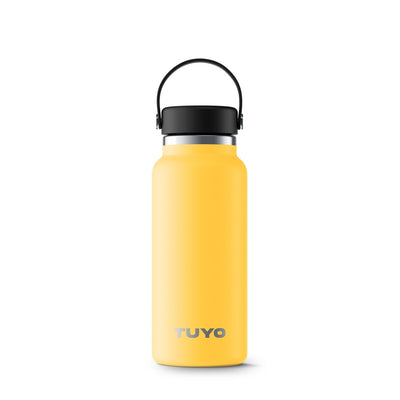 Garrafa Térmica Tuyo - 1000ml, mantendo bebidas quentes 12h e frias 24h, design inox de alta capacidade e estilo.