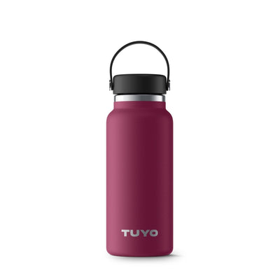 Garrafa Térmica Tuyo - 1000ml roxa, inox, mantém líquidos quentes por 12h e frios por 24h, ideal para hidratação diária.
