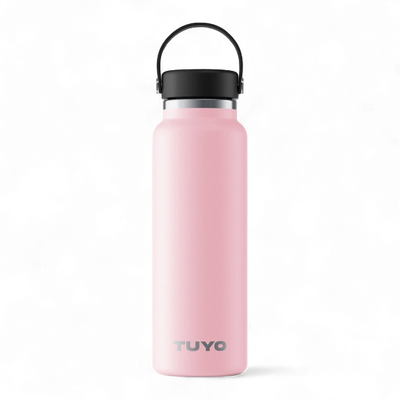 Garrafa Térmica Tuyo - 1200ml em inox rosa, mantém bebidas quentes por 12h e frias por 24h, ideal para uso diário e viagens.