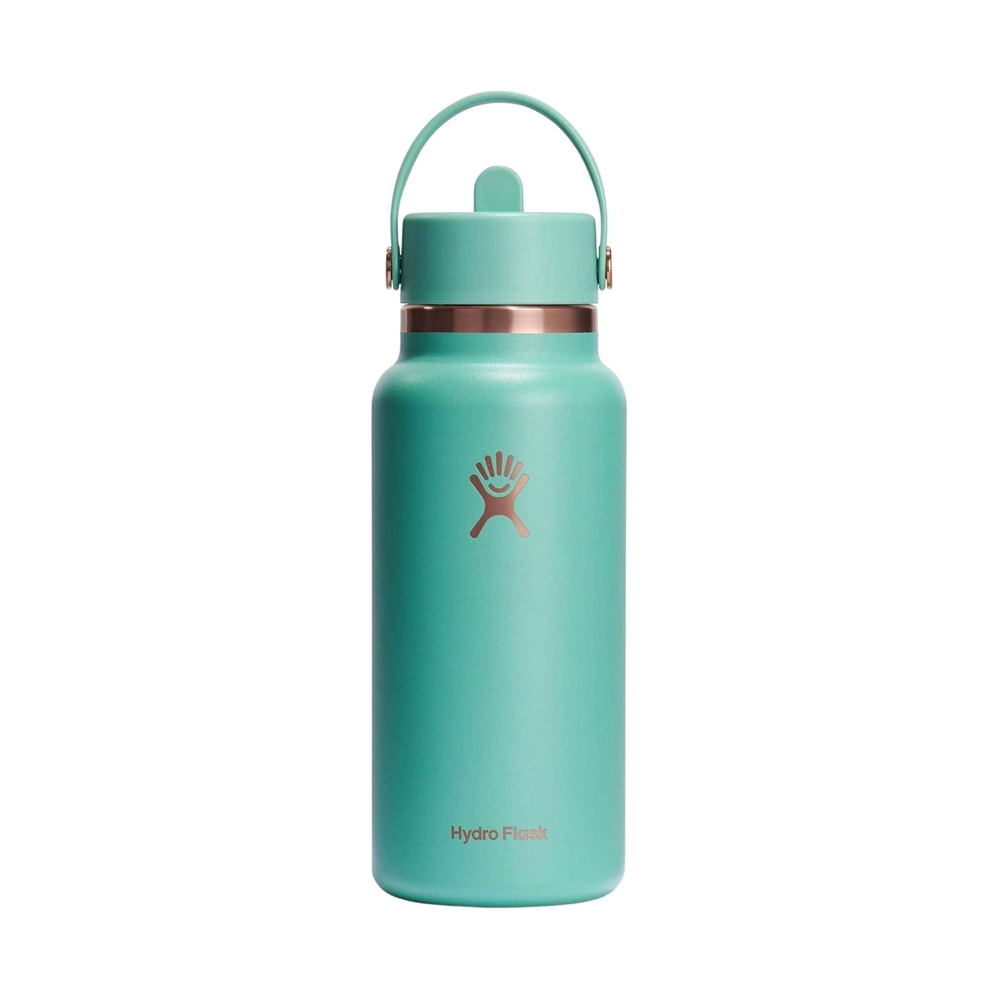 Garrafa Térmica Hydro Flask 946ml com tampa de canudo flexível, ideal para hidratação em viagens e atividades ao ar livre.